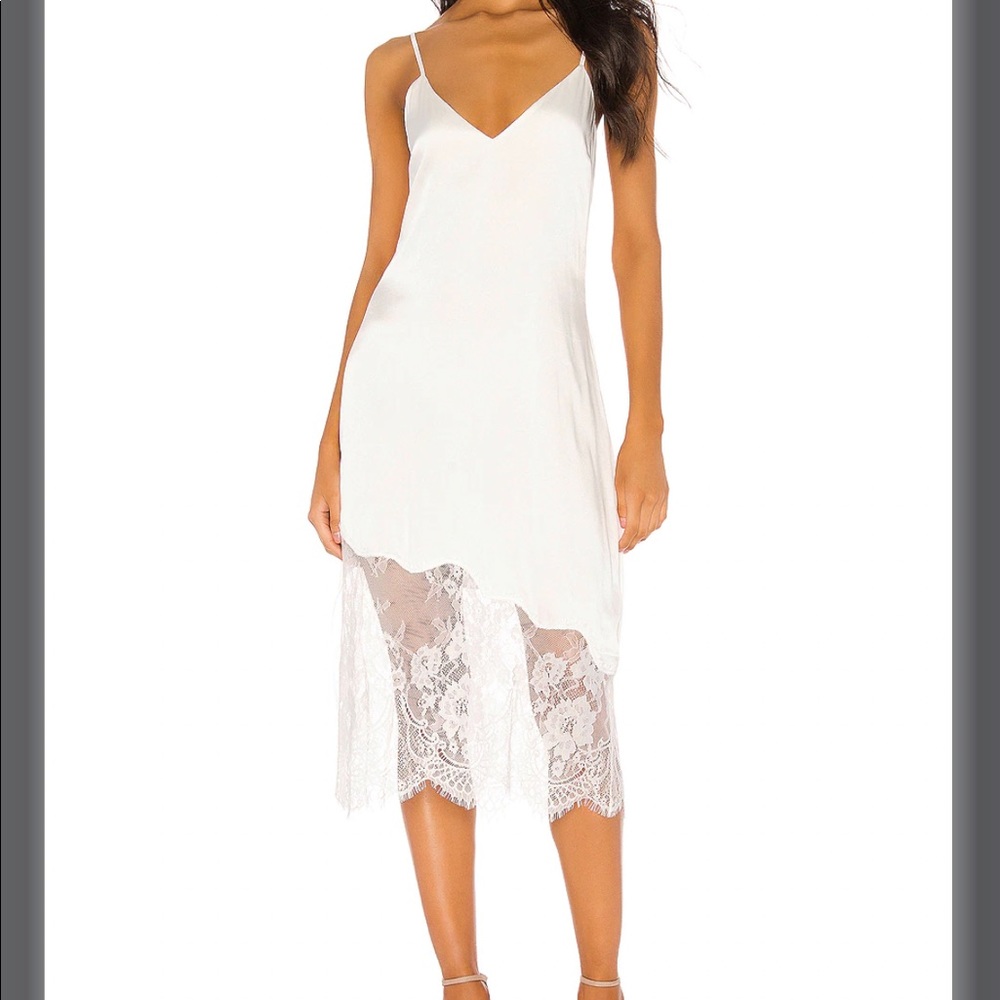 Cami NYC Size L Selena White silk & lace midi dress